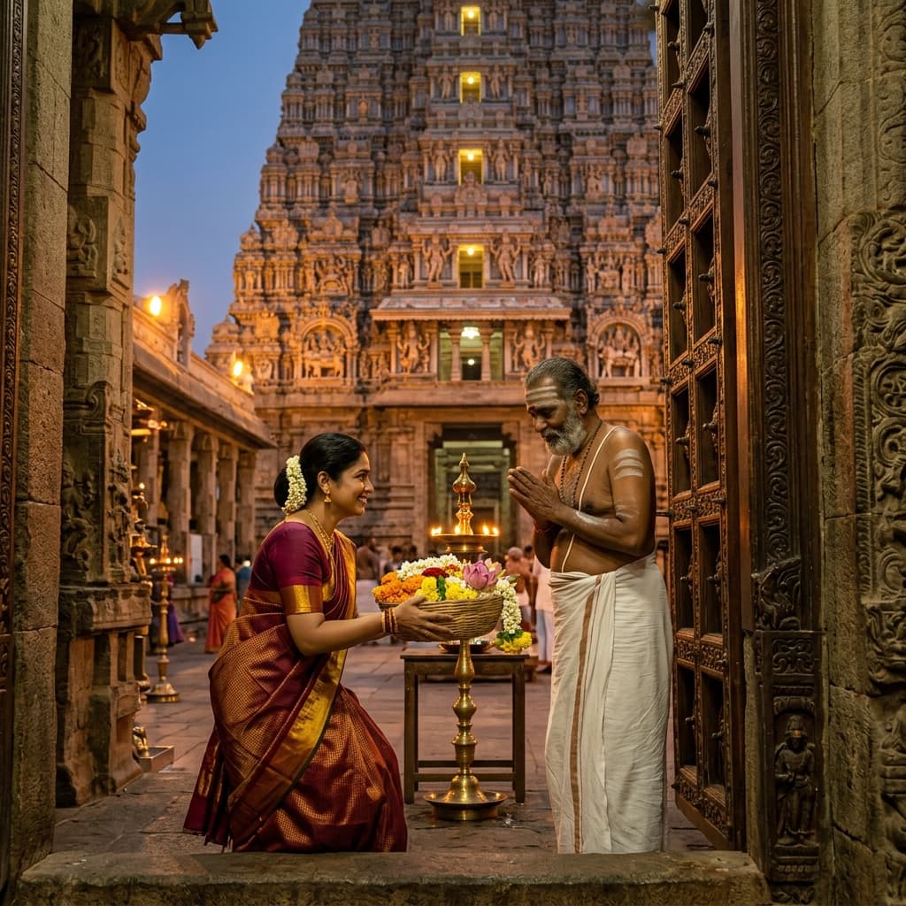 Devotee at temple